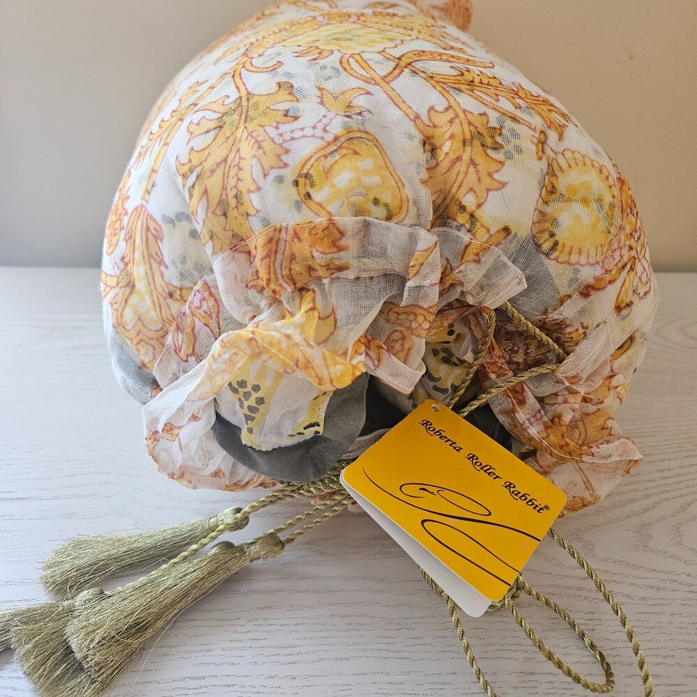 Roberta Roller Rabbit Baby Quilt Lena Stripe NWT Rare Reversible Yellow Gray